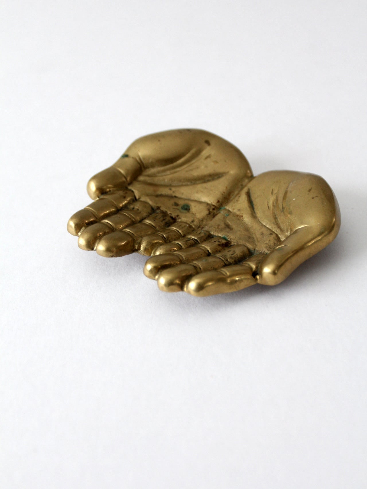 mid-century brass cupped hands