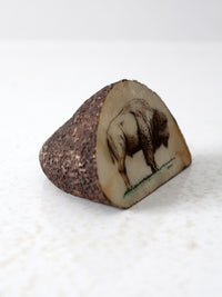 vintage bison painting