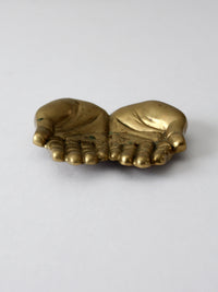 mid-century brass cupped hands