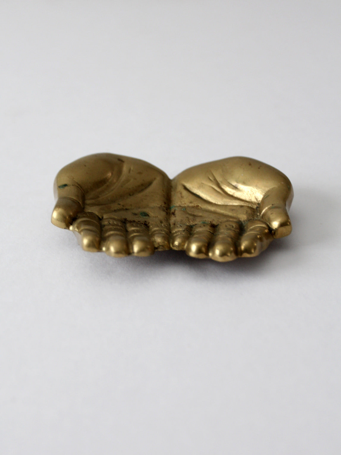 mid-century brass cupped hands