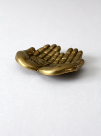 mid-century brass cupped hands