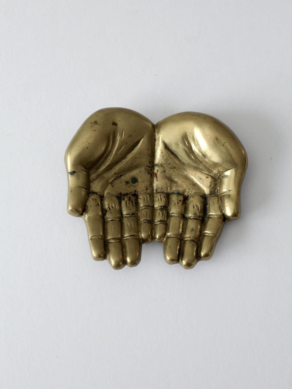 mid-century brass cupped hands