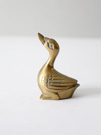 mid century brass duck figurine