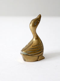 mid century brass duck figurine