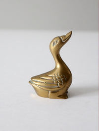 mid century brass duck figurine