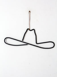 vintage wrought iron cowboy hat wall hanging