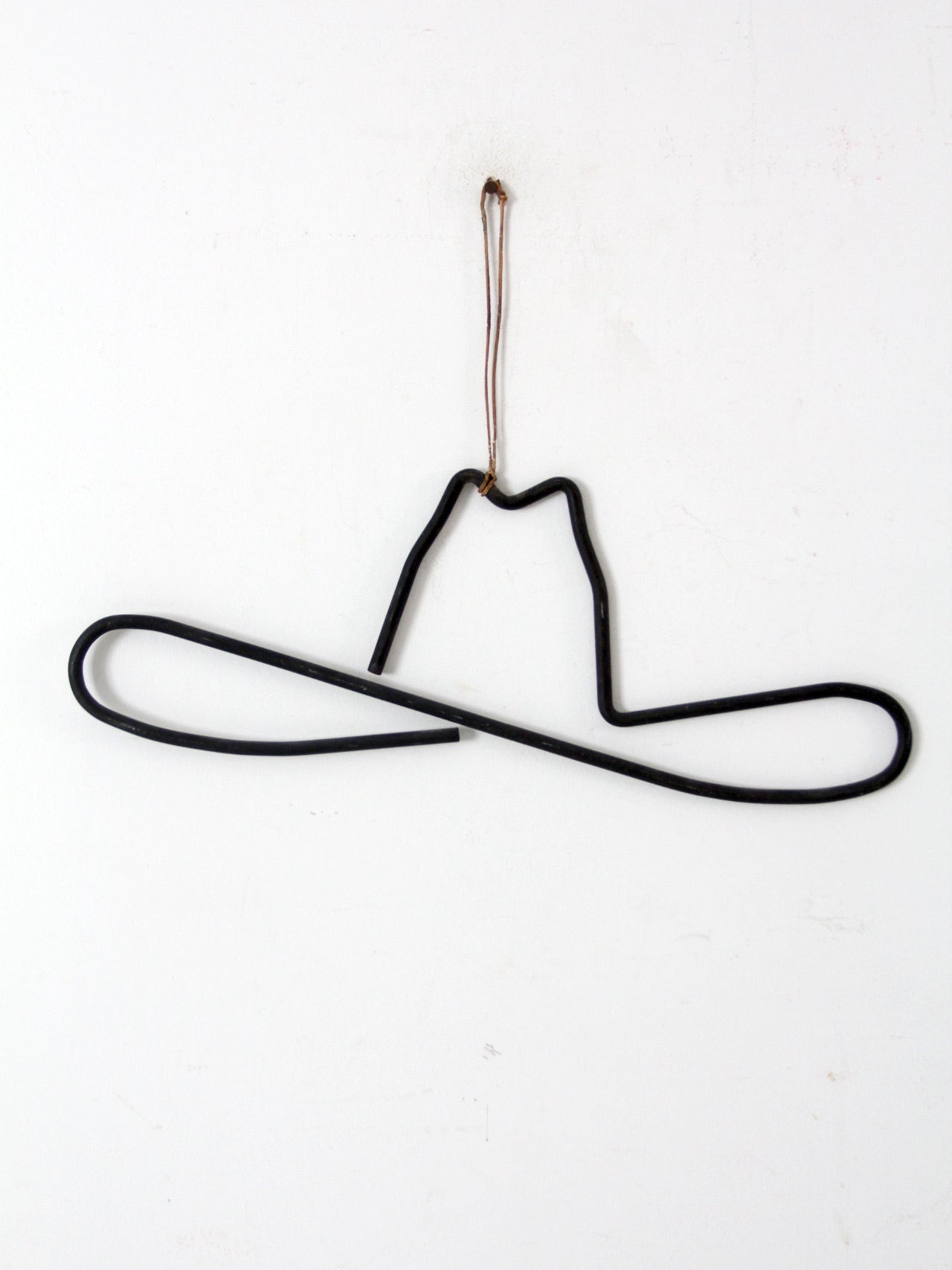 vintage wrought iron cowboy hat wall hanging