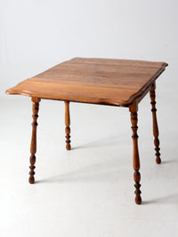 antique oak table with turned legs