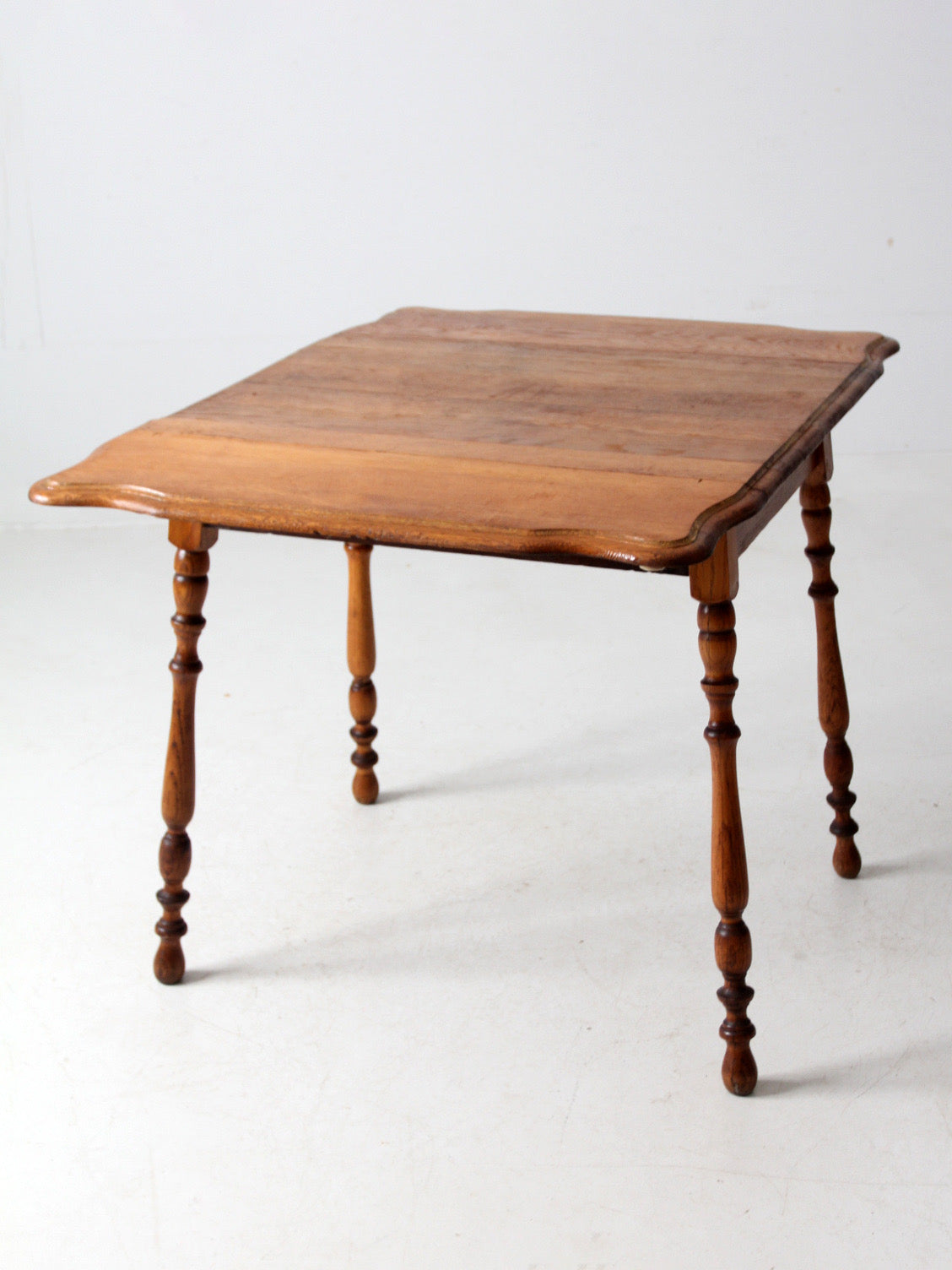 antique oak table with turned legs