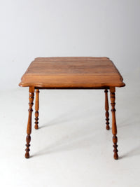 antique oak table with turned legs