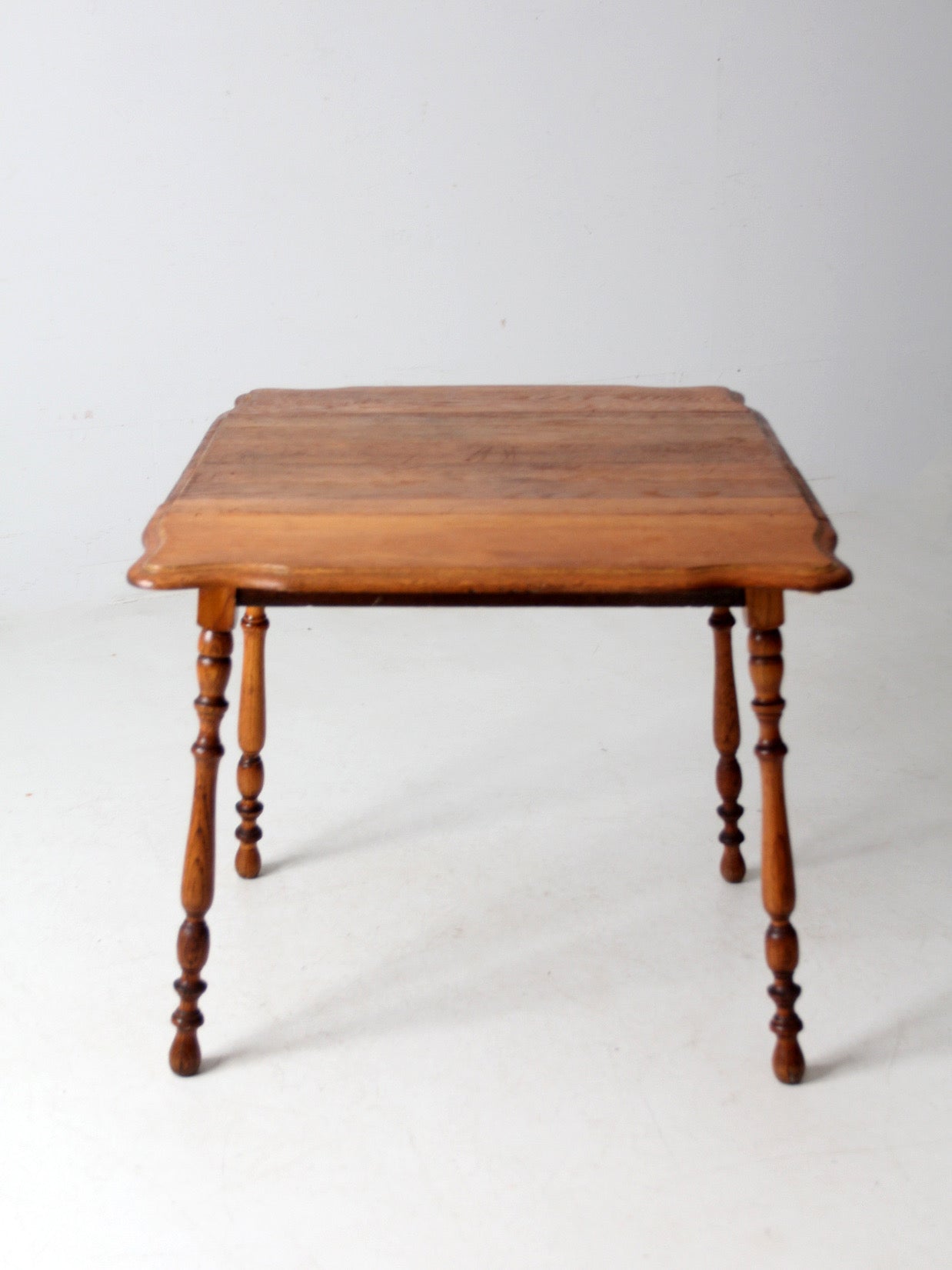 antique oak table with turned legs