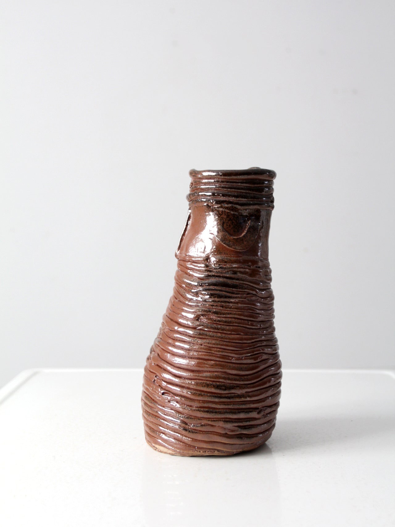vintage coiled studio pottery vase