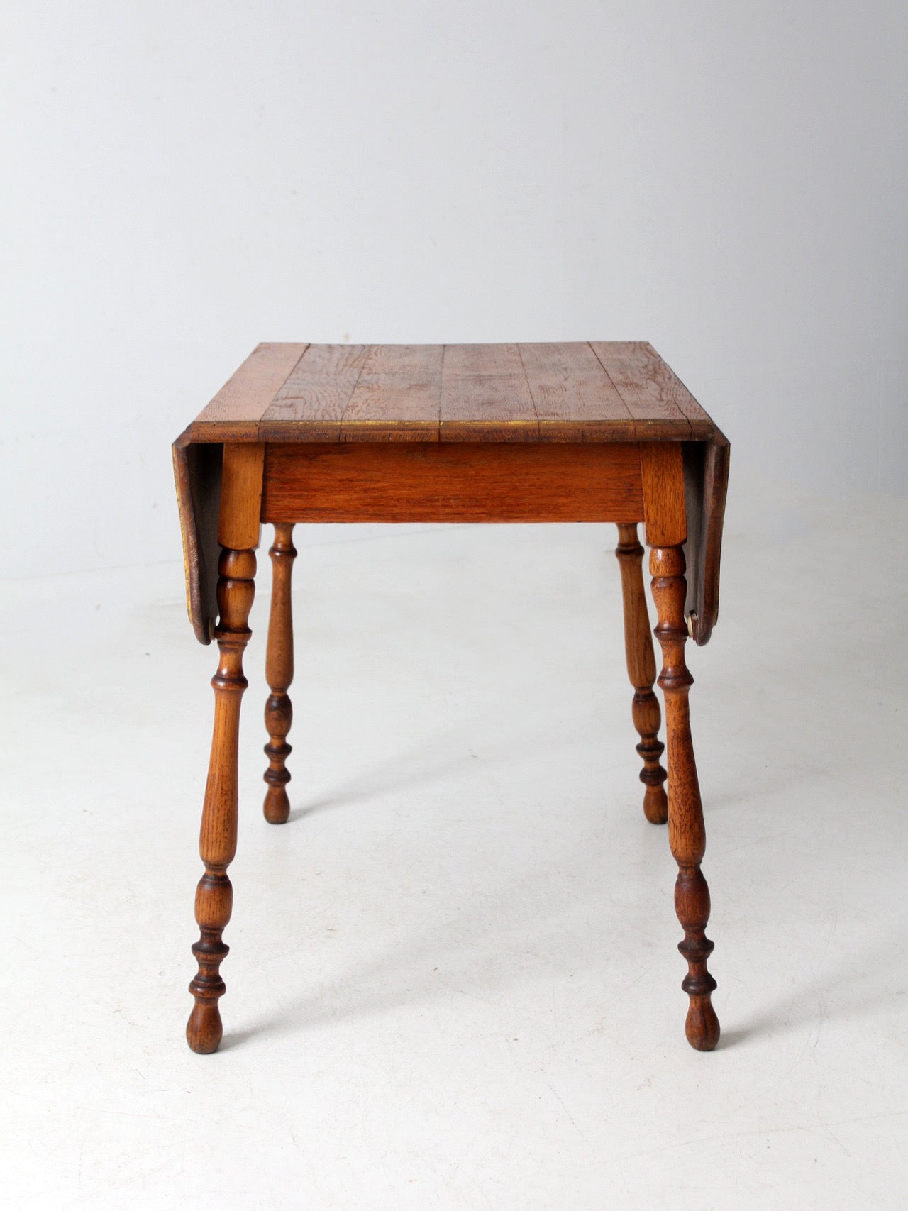 antique oak table with turned legs
