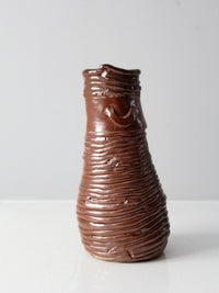 vintage coiled studio pottery vase