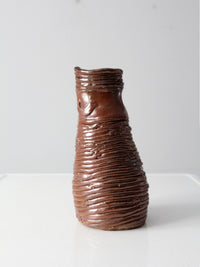 vintage coiled studio pottery vase