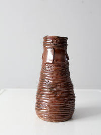 vintage coiled studio pottery vase