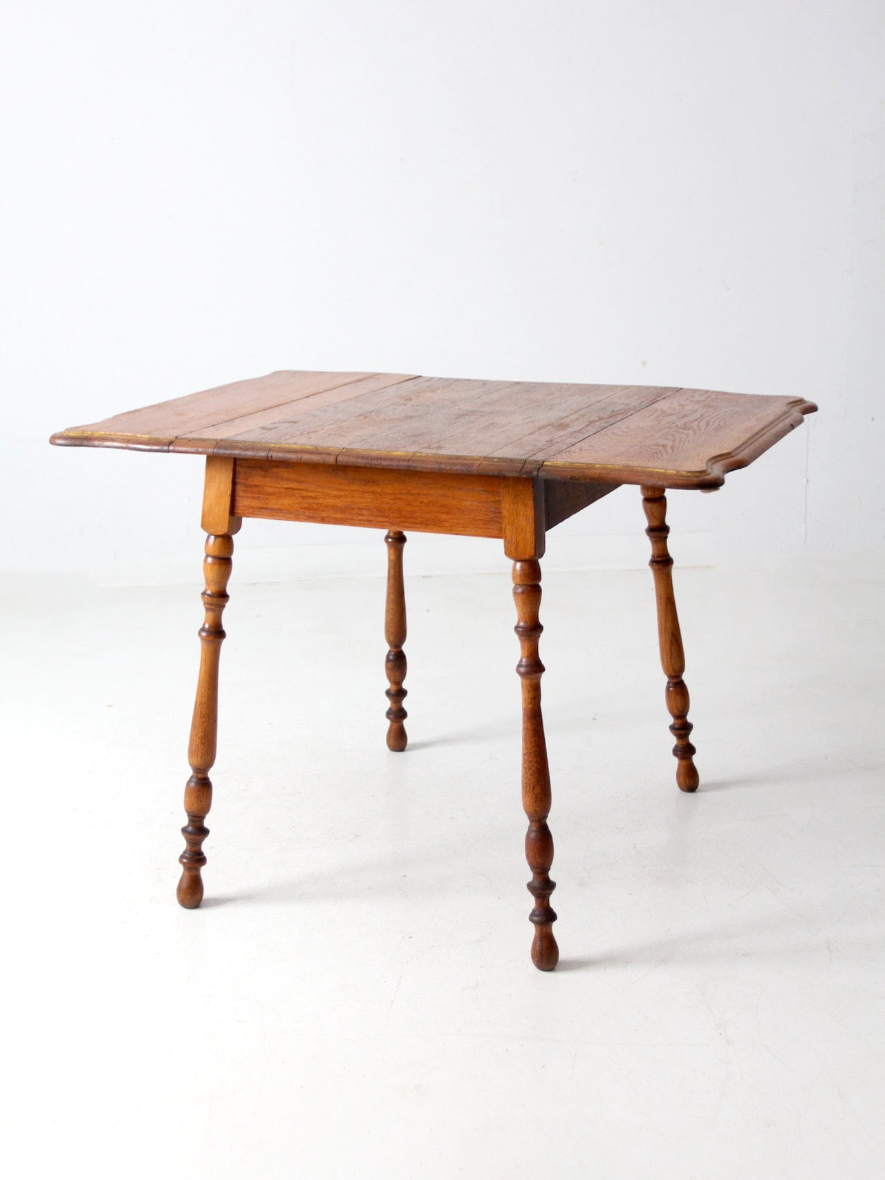 antique oak table with turned legs