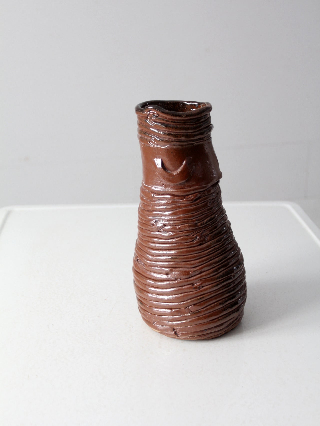 vintage coiled studio pottery vase