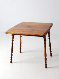 antique oak table with turned legs