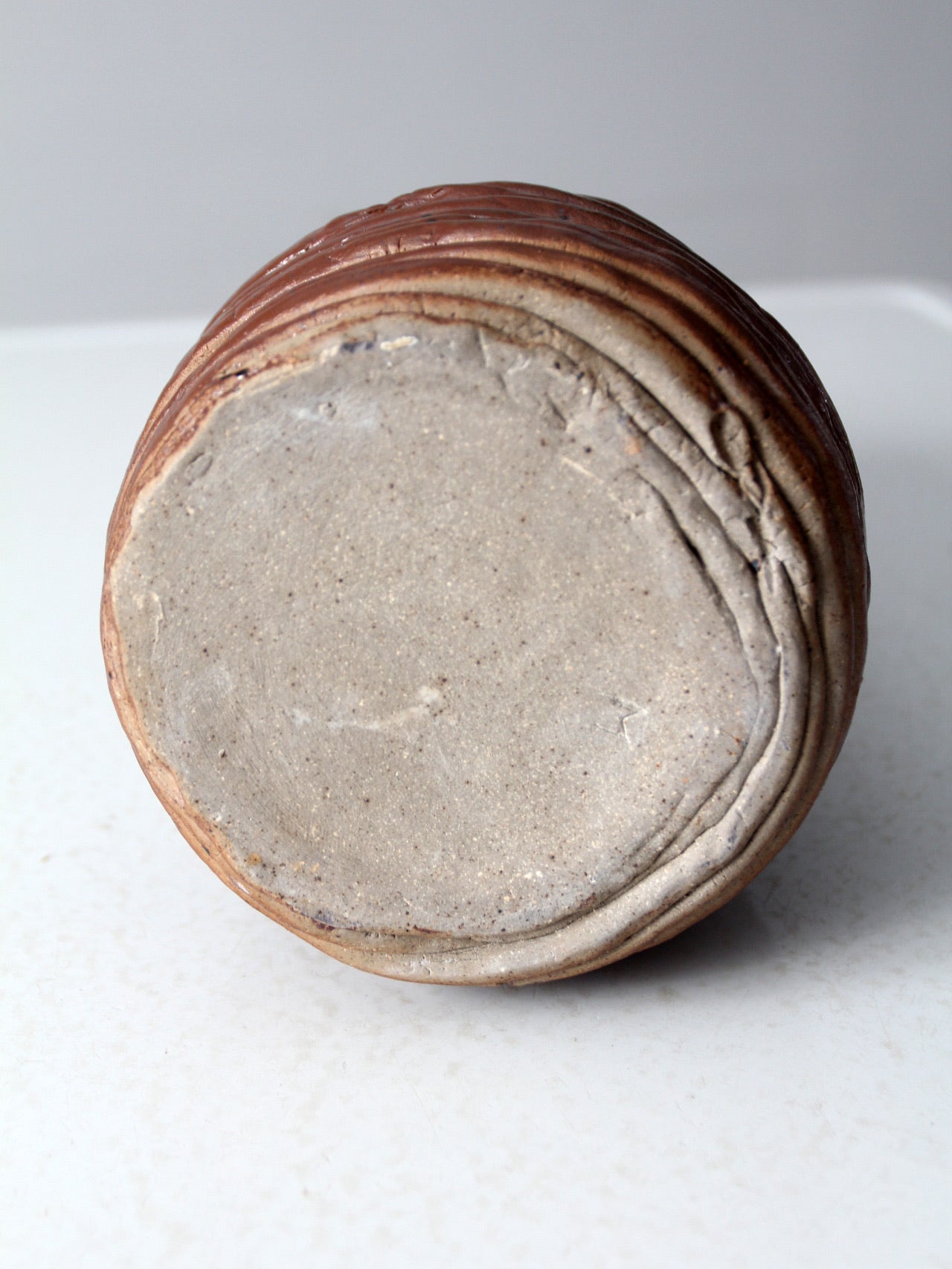 vintage coiled studio pottery vase