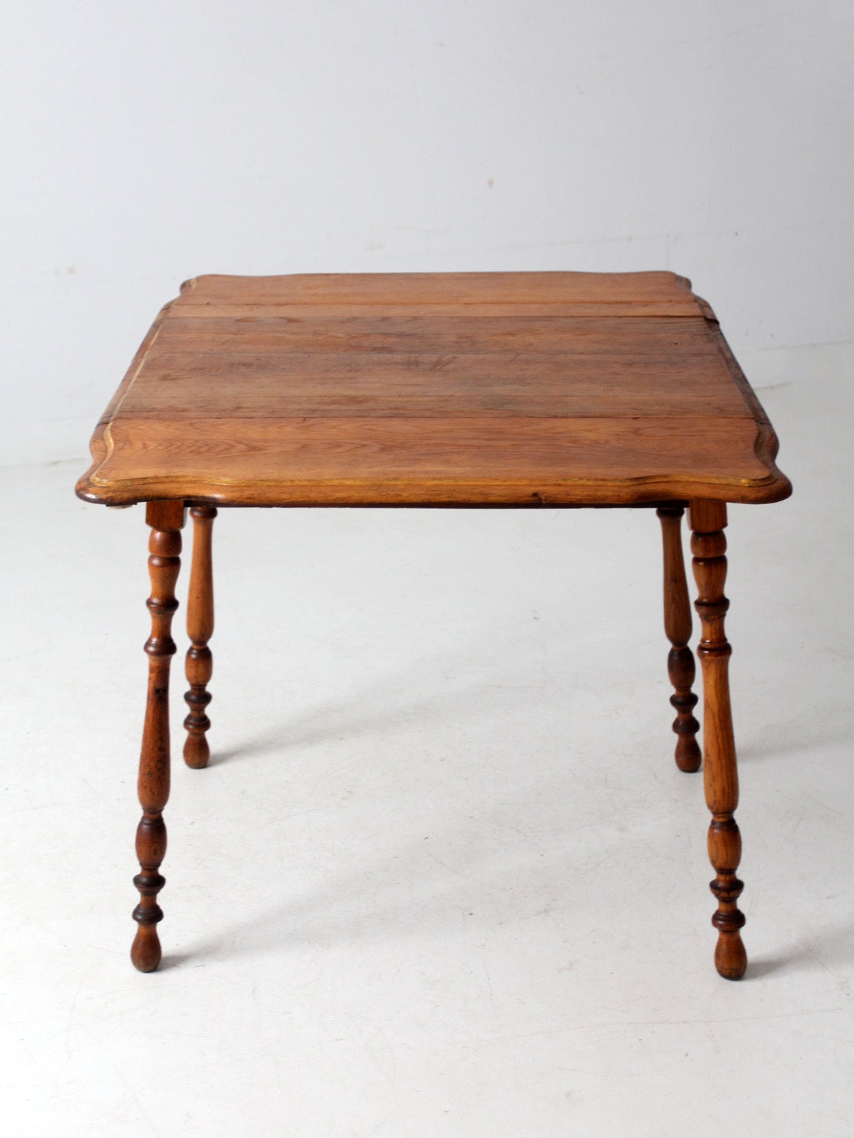 antique oak table with turned legs