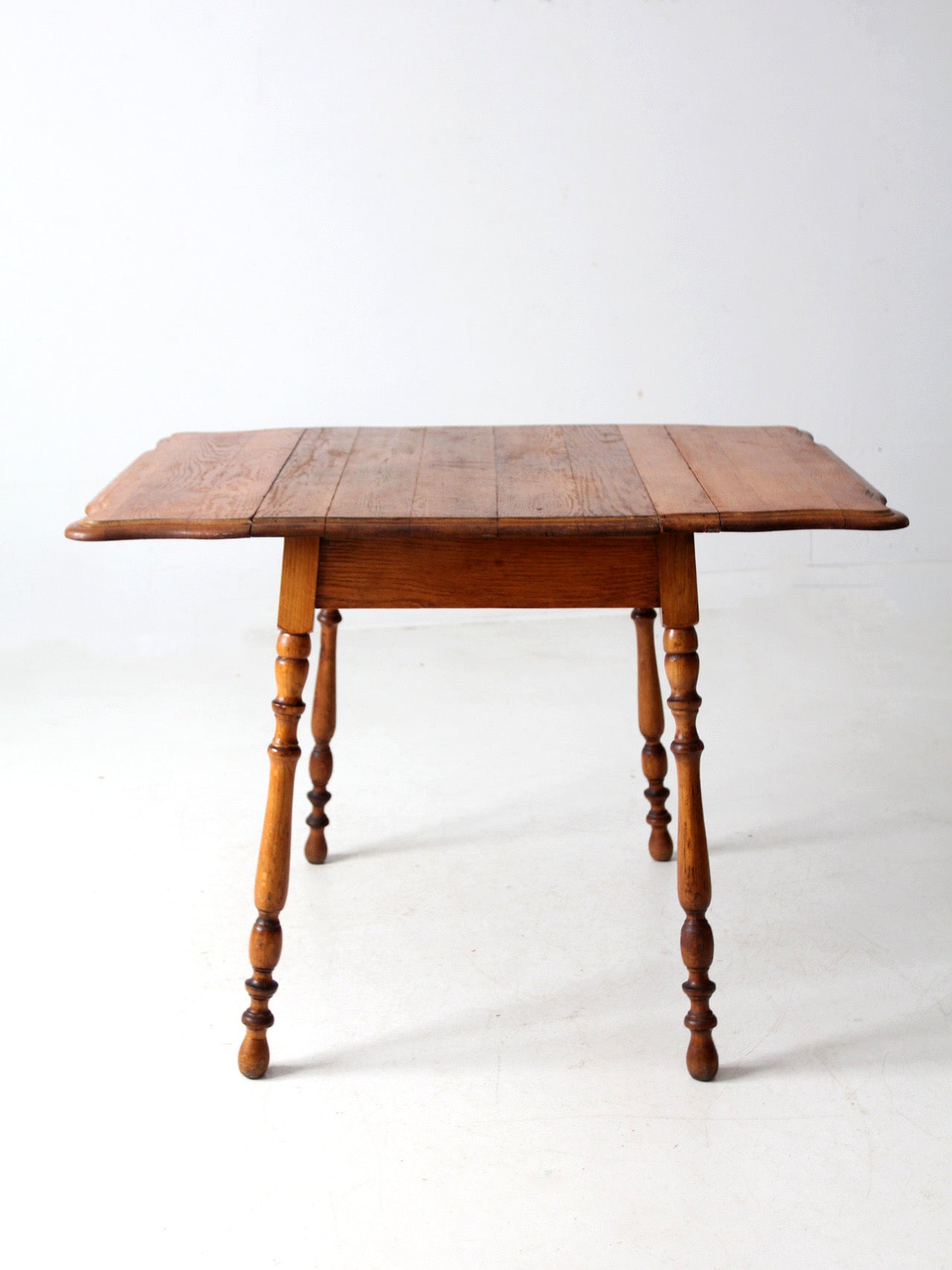 antique oak table with turned legs