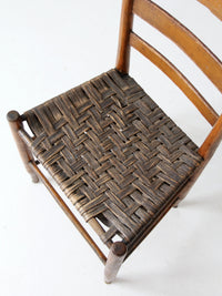 antique American splint weave seat chair