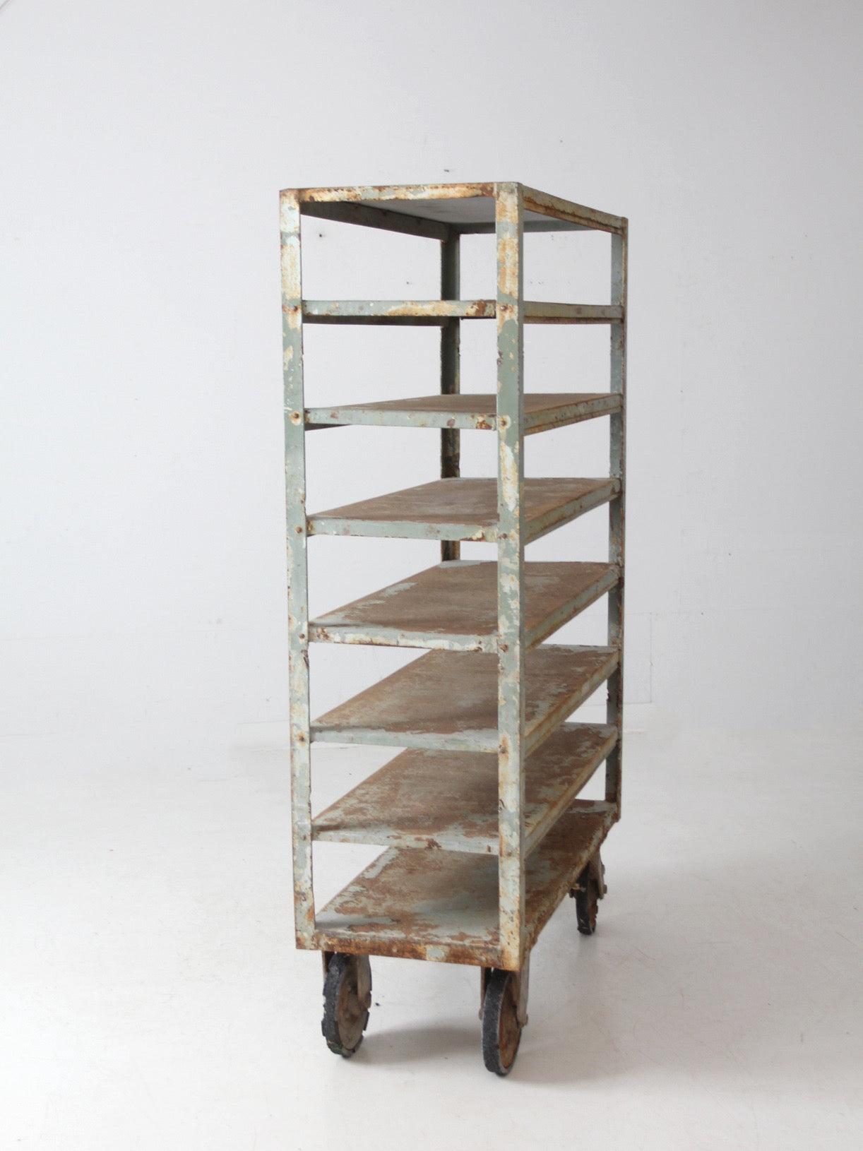 vintage industrial shelving
