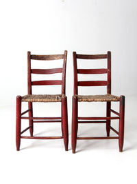 antique American Splint Weave chairs pair