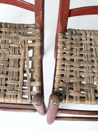 antique American Splint Weave chairs pair