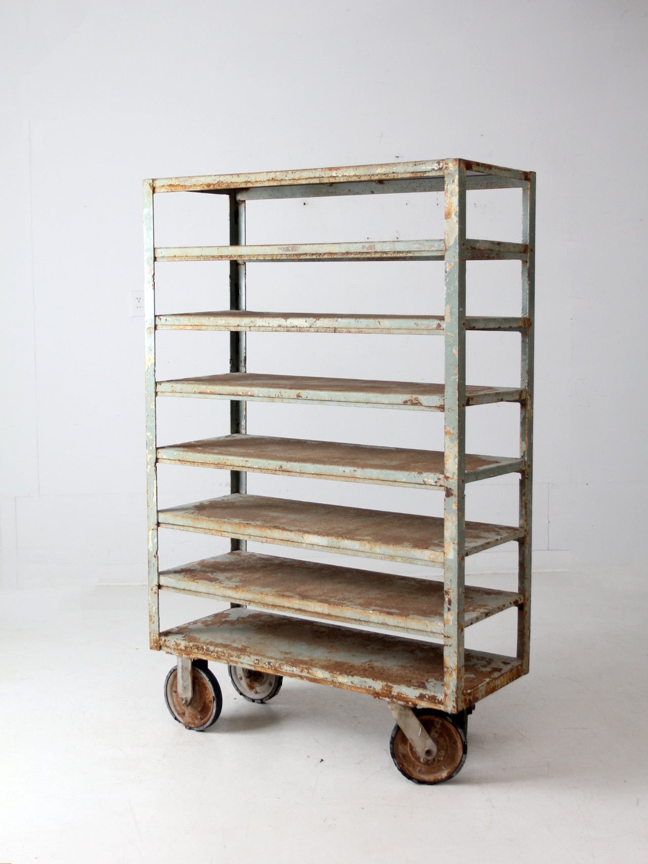 vintage industrial shelving
