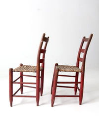 antique American Splint Weave chairs pair