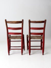 antique American Splint Weave chairs pair