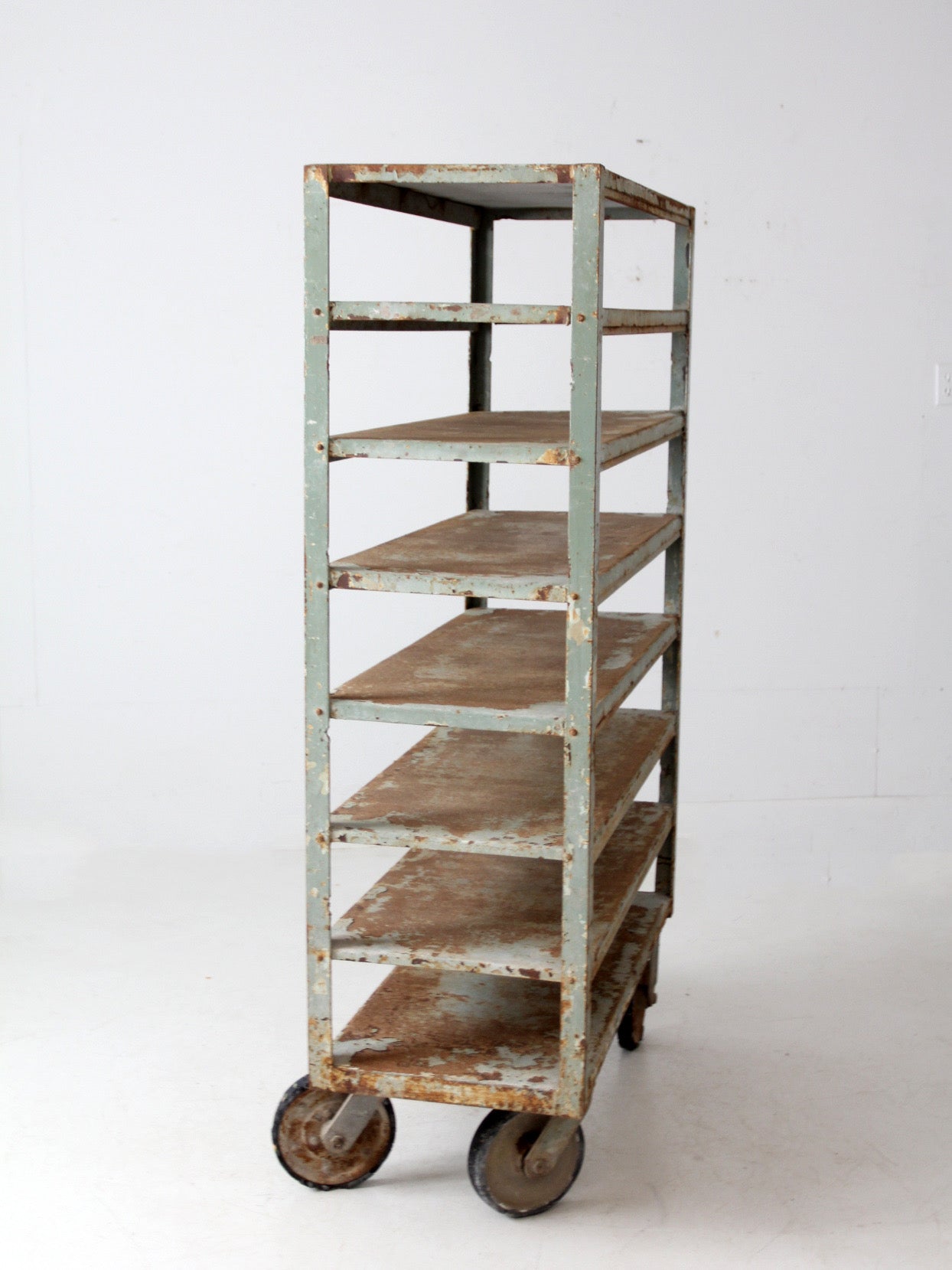 vintage industrial shelving