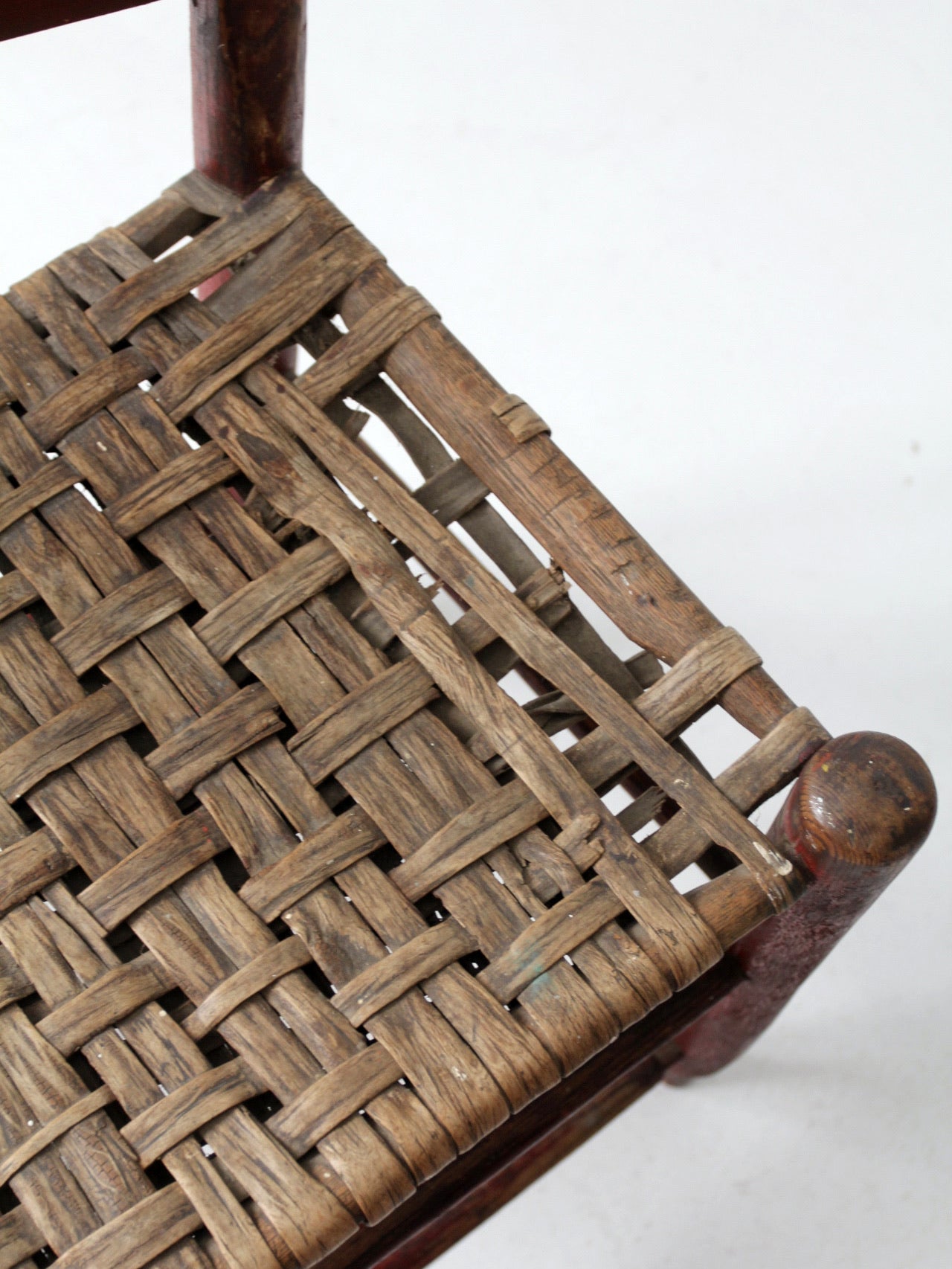 antique American Splint Weave chairs pair