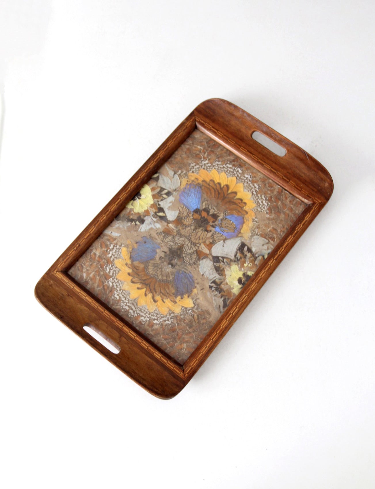 vintage art deco Brazilian butterfly tray circa 1940