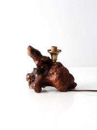 mid-century burl wood lamp