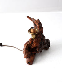 mid-century burl wood lamp