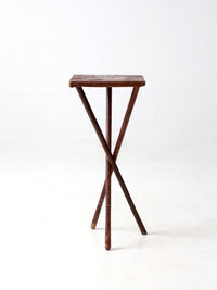 antique rustic pine tripod side table