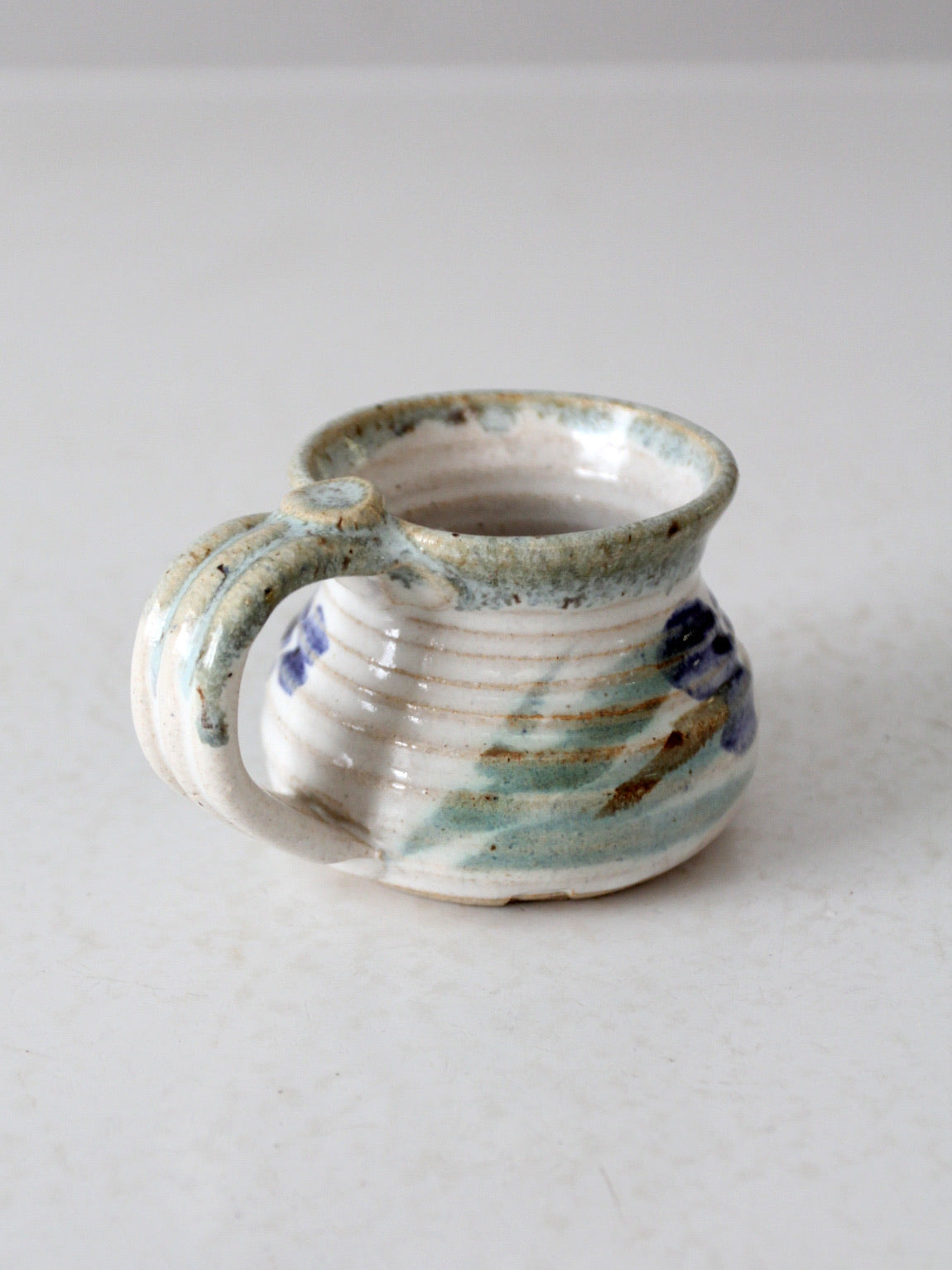 vintage studio pottery floral mug