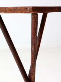 antique rustic pine tripod side table