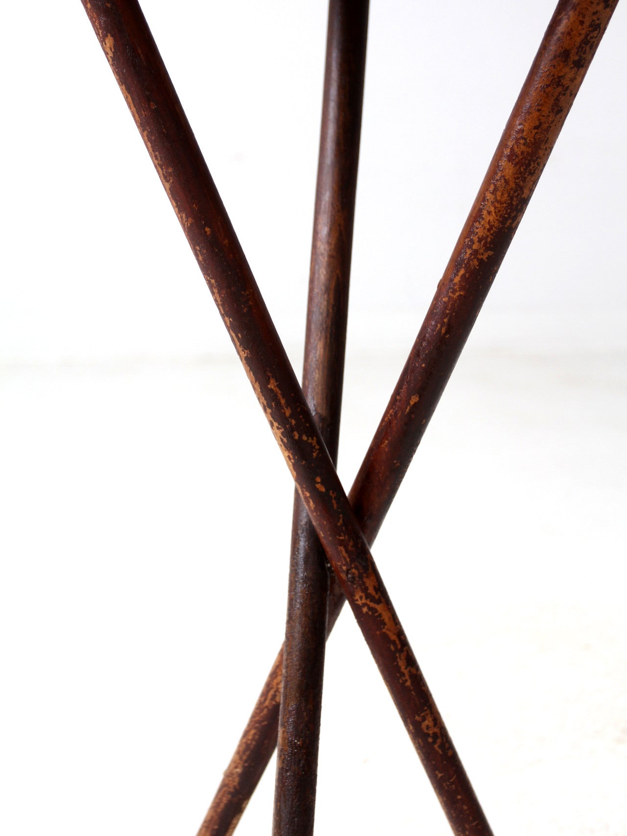 antique rustic pine tripod side table