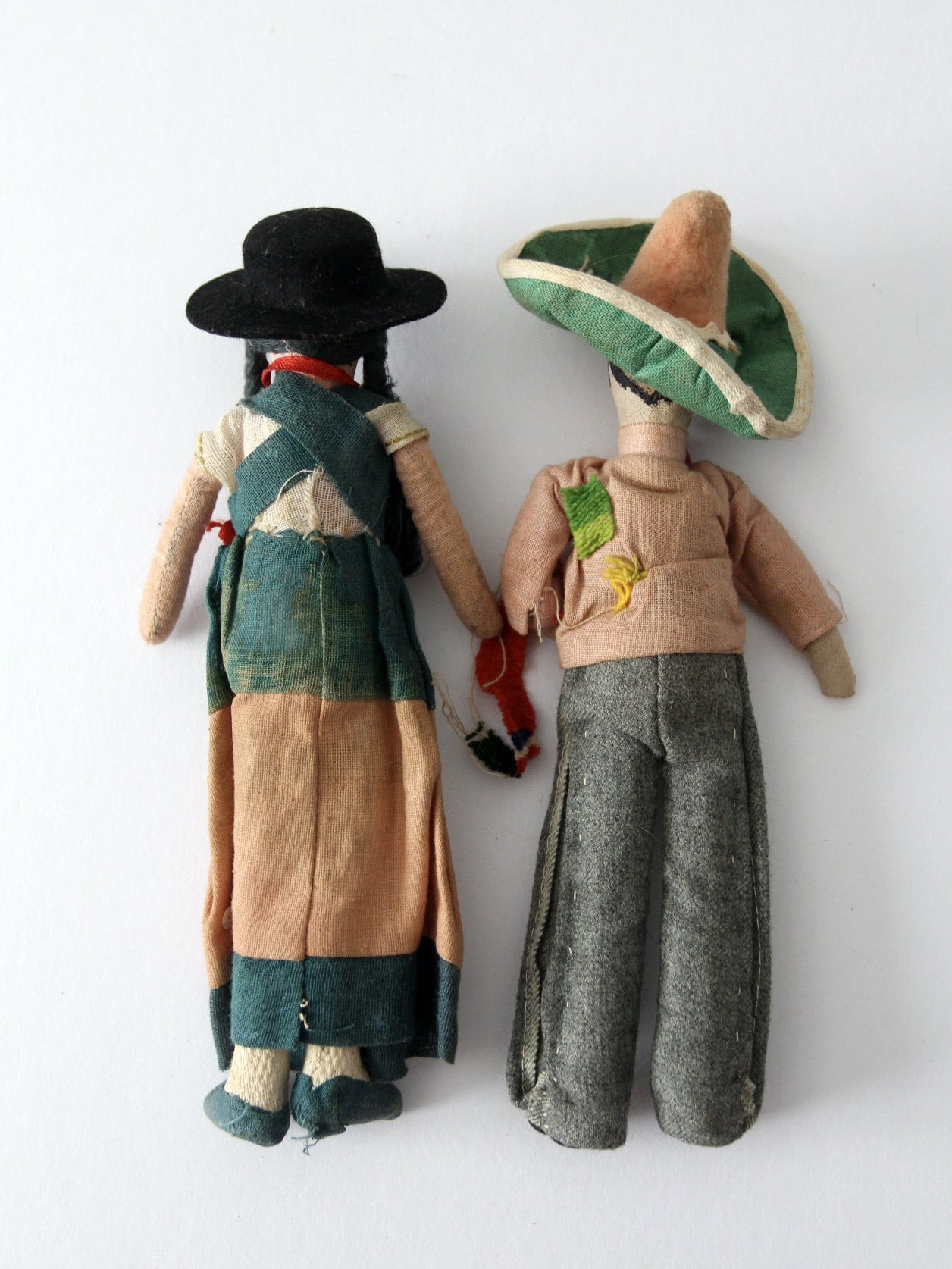 vintage Mexican folk art dolls pair