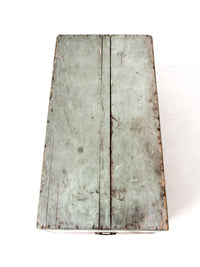 antique painted flat top wood trunk