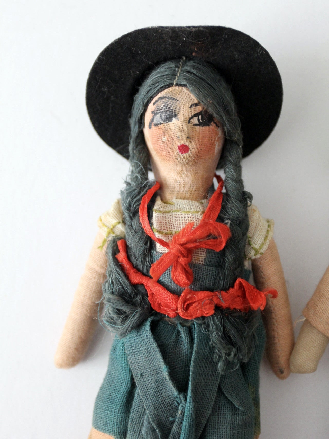 vintage Mexican folk art dolls pair