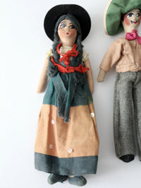 vintage Mexican folk art dolls pair