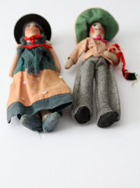 vintage Mexican folk art dolls pair