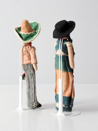 vintage Mexican folk art dolls pair