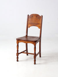 vintage oak chair with Monterey style stencil