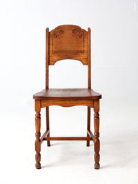 vintage oak chair with Monterey style stencil